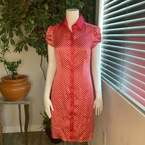 Bebe Silk Polka Dot Short-Sleeve Dress